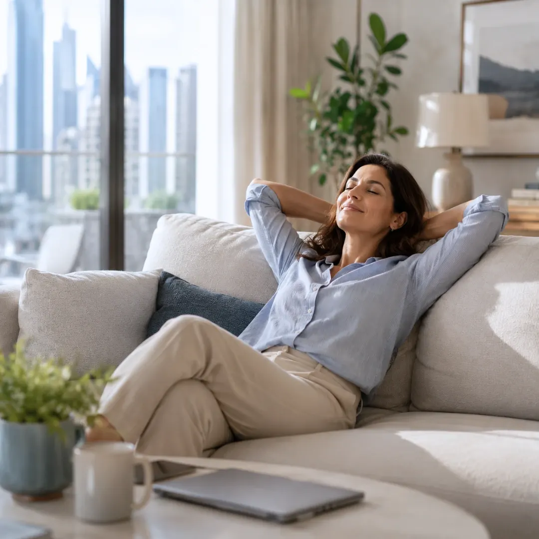 Couple browsing rental homes on a laptop